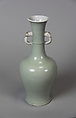 Bottle with Two Handles, Porcelain with celadon glaze, China