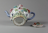Teapot with lotus, Porcelain with relief decoration and painted in overglaze polychrome enamels (Jingdezhen ware), China