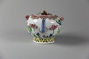 Teapot with lotus, Porcelain with relief decoration and painted in overglaze polychrome enamels (Jingdezhen ware), China