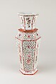 Vase, Porcelain with reticulated decoration, painted in overglaze polychrome enamels, China