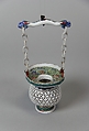 Hanging Basket, Porcelain with openwork decoration, painted in overglaze polychrome enamels, China