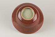 Bowl, Porcelain with crackled red and green glaze (Jingdezhen ware), China