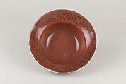 Bowl, Porcelain with crackled red and green glaze (Jingdezhen ware), China