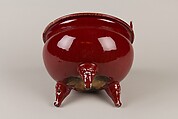 Incense burner, Porcelain with red flambé glaze, China