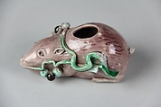 Water Coupe in the Shape of a Mouse, Porcelain painted in enamels on the biscuit, China