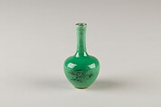 Vase, Porcelain painted with black under a green glaze, China
