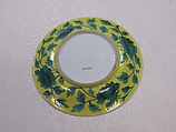 Dish with flowers, Porcelain painted in overglaze green and yellow enamels (Jingdezhen ware), China