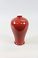 Meiping vase, Porcelain with copper red glaze (Jingdezhen ware), China