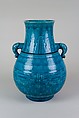 Vase with archaistic design, Porcelain with low relief decoration under turqoise glaze (Jingdezhen ware), China