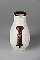 Vase, Porcelain with moulded basket design under crackled glaze, China
