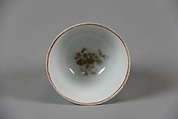 Cup, Porcelain painted in white enamel and gilt, China
