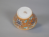 Cup (from a set of eight), Porcelain with iron-red glaze, painted in overglaze polychrome enamels, China