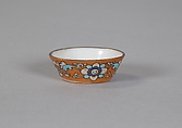 Cup (from a set of eight), Porcelain with iron-red glaze, painted in overglaze polychrome enamels, China