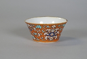 Cup (from a set of eight), Porcelain with iron-red glaze, painted in overglaze polychrome enamels, China