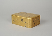 Portable Picnic Set (sagejū) with Chrysanthemums, Foliage Scroll, and Tokugawa Family Crest, Lacquered wood with gold, silver hiramaki-e, gold and silver foil application on nashiji lacquer ground, Japan