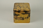 Box for Incense Set with Design of Plum and Bamboo, Gold maki-e on black lacquer, Japan