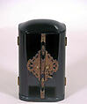 Portable Shrine (zushi) with Byakue Kannon, the White-robed Bodhisattva of Compassion, Wood with lacquer, gold, pigments, metal fittings, Japan