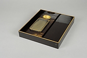 Writing Box (Suzuribako) with Chinese Poet Su Dongpo and Attendant, Lacquered wood with gold, silver, and red togidashimaki-e, Japan