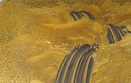 Writing Box (suzuribako) with Waterfall and Auspicious Characters, Lacquered wood with gold and silver takamaki-e, hiramaki-e, togidashimaki-e, and gold inlay on nashiji ground, Japan