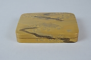 Box with Folded Brocade Pattern, Gold and silver maki-e on gold lacquer, Japan
