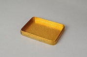 Box with Folded Brocade Pattern, Gold and silver maki-e on gold lacquer, Japan