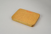 Box with Folded Brocade Pattern, Gold and silver maki-e on gold lacquer, Japan