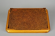 Tray with Design of Pines Along the Shore, Gold maki-e on black lacquer, Japan