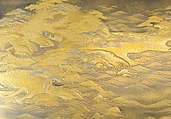 Tray with Design of Pines Along the Shore, Gold maki-e on black lacquer, Japan