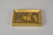 Small Chest, Gold, silver hiramaki-e, takamaki-e, cut-out gold foil application on gold ground, Japan