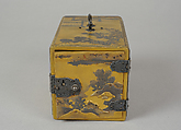 Small Chest, Gold, silver hiramaki-e, takamaki-e, cut-out gold foil application on gold ground, Japan