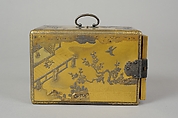 Small Chest, Gold, silver hiramaki-e, takamaki-e, cut-out gold foil application on gold ground, Japan