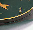 Tray, Lacquer with black ground, hiramakie design in gold and silver, Japan