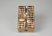 Incense Box Cover with Design of Backgammon Board, Gold and lacquer on wood, Japan