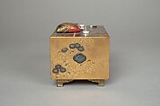 Incense Box Cover with Design of Backgammon Board, Gold and lacquer on wood, Japan