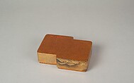 Incense Box with Designs of Pines Along the Shore and Young Pines, Gold maki-e on black lacquer, Japan