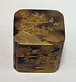 Incense Box in Three Compartments, Lacquer decorated with sprinkled gold, Japan