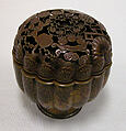 Incense Burner, Lacquer decorated with gold; inside copper gilt, Japan