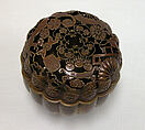 Incense Burner, Lacquer decorated with gold; inside copper gilt, Japan