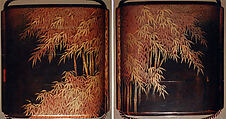 Inrō with Bamboo Grove, In the style of Shiomi Masanari 塩見政誠 (Japanese, ca. 1646–1719), Three cases; lacquered wood with gold togidashimaki-e, Japan