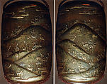Case (Inrō) with Design of Deer in a Hilly Landscape, Lacquer, kinji, gold and silver hiramakie, nashiji and kirigane; Interior: nashiji and fundame, Japan