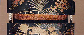 Case (Inrō) with Design of Insects beside Flowering Autumn Grasses, Lacquer, roiro, gold and silver hiramakie, nashiji; Interior: nashiji and fundame, Japan