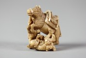 Horse and Two Men, Ivory, Japan