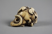 Rat with Three Young, Ivory, Japan