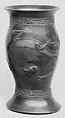 Vase, Bronze inlaid with silver, Japan