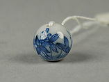 Ojime, Blue-and-white porcelain bead, Japan