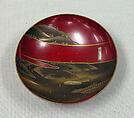Wine Cup, Red lacquer decorated with gold, Japan