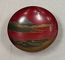 Wine Cup, Red lacquer decorated with gold, Japan