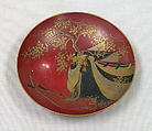 Wine Cup, Red lacquer decorated with gold, Japan