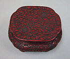 Table Stand with Chrysanthemum Design, Carved red lacquer (tsuishu), Japan