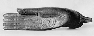 Hand of a Buddha, Wood with gilt and lacquer, Cambodia